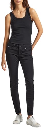 Pepe Jeans Damen Low Waist Skinny PL211705 Pants, Black (Black), 32W / 30L von Pepe Jeans