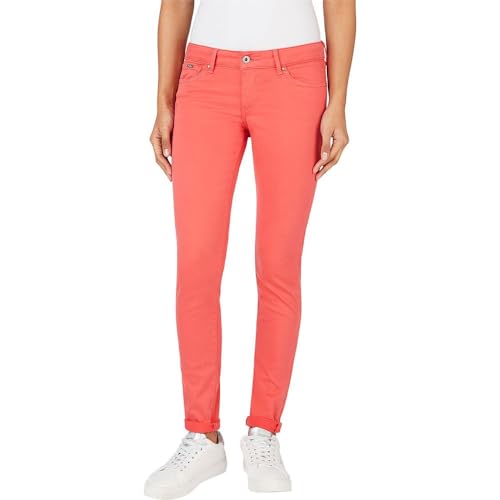 Pepe Jeans Damen Low Waist Skinny PL211705 Pants, Red (Crispy Red), 25W / 30L von Pepe Jeans