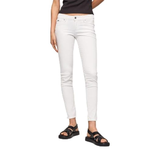 Pepe Jeans Damen Low Waist Skinny PL211705 Pants, White (White), 26W / 30L von Pepe Jeans