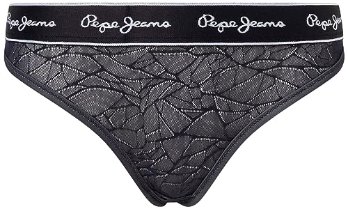 Pepe Jeans Damen MESH Thong Panties, Black (Black), XS von Pepe Jeans