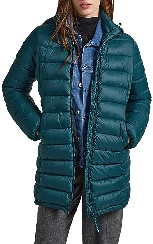 Pepe Jeans Damen Maddie Long Puffer Jacket, Green (Regent Green), S von Pepe Jeans