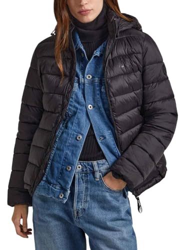 Pepe Jeans Damen Maddie Short Puffer Jacket, Black (Black), XS von Pepe Jeans