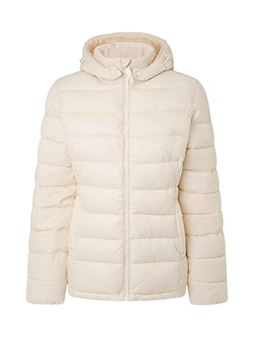 Pepe Jeans Damen Maddie Short Puffer Jacket, White (Mousse), L von Pepe Jeans