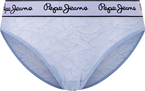 Pepe Jeans Damen Mesh Bikini Style Underwear, Blue (Bay Blue), L von Pepe Jeans