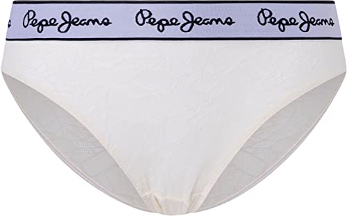 Pepe Jeans Damen Mesh Bikini Style Underwear, White (Mousse 1), L von Pepe Jeans