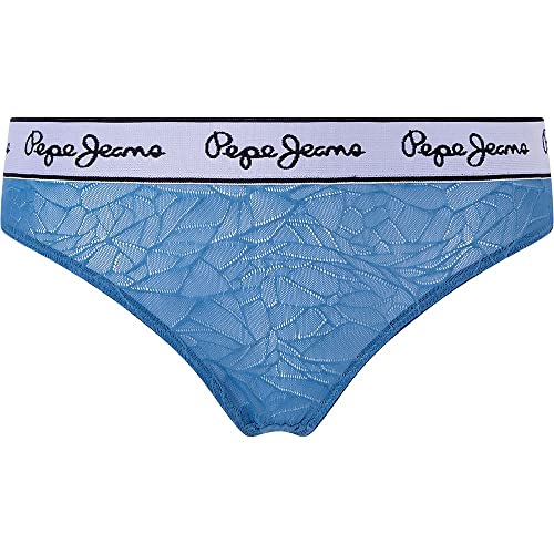 Pepe Jeans Damen Mesh Thong Bikini Style Underwear, Blue (Dulwich Blue), M von Pepe Jeans
