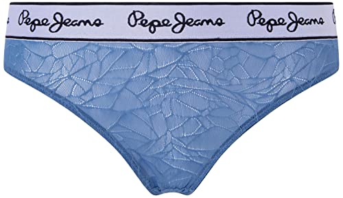 Pepe Jeans Damen Mesh Thong Bikini Style Underwear, Blue (Dulwich Blue), M von Pepe Jeans