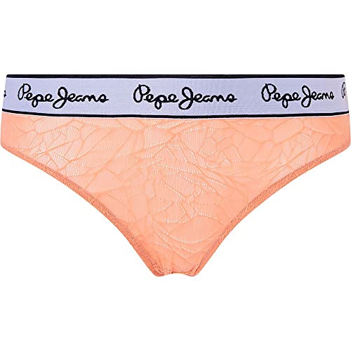 Pepe Jeans Damen Mesh Thong Bikini Style Underwear, Orange (Peach), XS von Pepe Jeans