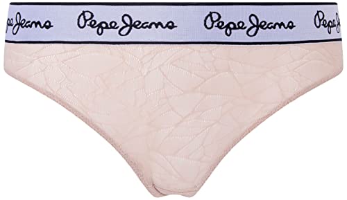 Pepe Jeans Damen Mesh Thong Bikini Style Underwear, Pink (Nude), L von Pepe Jeans