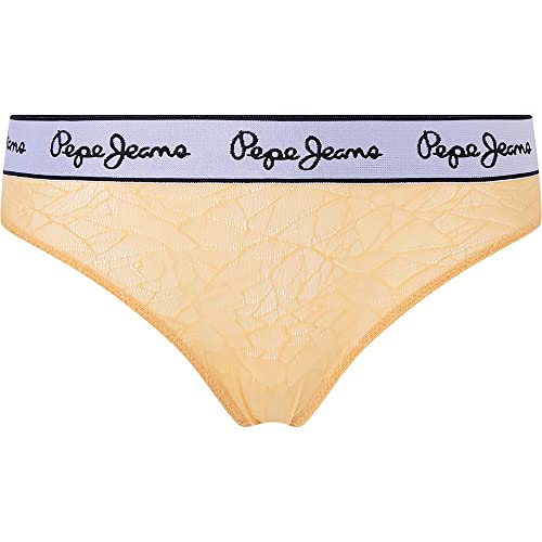 Pepe Jeans Damen Mesh Thong Bikini Style Underwear, Yellow (Yellow), L von Pepe Jeans