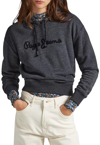 Pepe Jeans Damen Nanette Hoodie Sweatshirt, Black (Black), L von Pepe Jeans