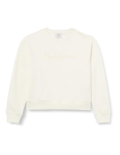 Pepe Jeans Damen Nanette N Sweatshirt, White (Mousse), L von Pepe Jeans