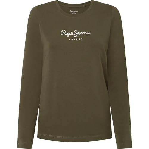 Pepe Jeans Damen New Virginia Ls N T-Shirt, Grün (Blattgrün), Large von Pepe Jeans