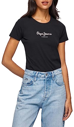 Pepe Jeans Damen NEW VIRGINIA SS N T-Shirt, 999BLACK, XL von Pepe Jeans