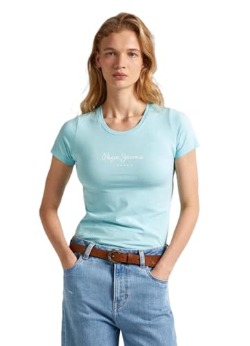 Pepe Jeans Damen New Virginia Ss N T-Shirt, Blau (Aqua Blue), XS von Pepe Jeans