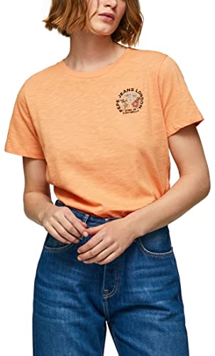 Pepe Jeans Damen Onix T-Shirt, Orange (Peach), XL von Pepe Jeans