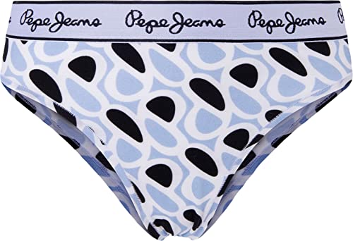 Pepe Jeans Damen P Print Brazilian Bikini Style Underwear, Blue (Navy), L von Pepe Jeans