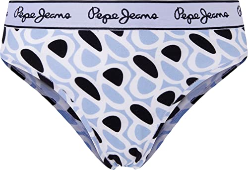 Pepe Jeans Damen P Print Brazilian Bikini Style Underwear, Blue (Navy), S von Pepe Jeans