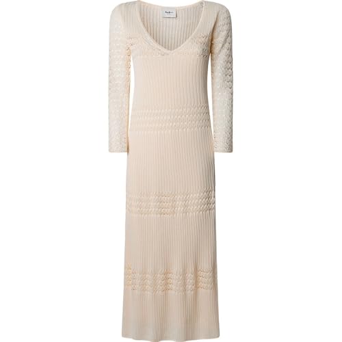 Pepe Jeans Damen Paulina Kleid, Weiß (Mousse-Weiß), M von Pepe Jeans