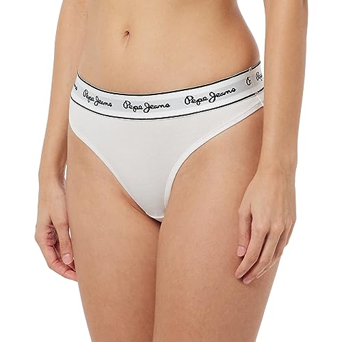 Pepe Jeans Damen Pepe String Unterwäsche im Bikini Stil, Weiß, L EU von Pepe Jeans