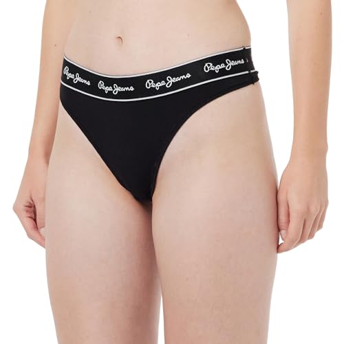 Pepe Jeans Damen Pepe Thong Bikini Style Underwear, Black (Black), XS von Pepe Jeans