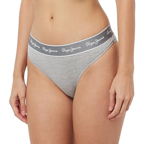 Pepe Jeans Damen Pepe Thong Bikini Style Underwear, Grey (Grey Marl), XL von Pepe Jeans