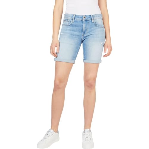 Pepe Jeans Damen Klassische Shorts Poppy, Blau (Denim-pc9), 26W von Pepe Jeans