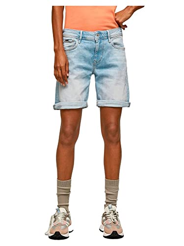 Pepe Jeans Damen Poppy Shorts, Blue (Denim-PE6), 24W von Pepe Jeans