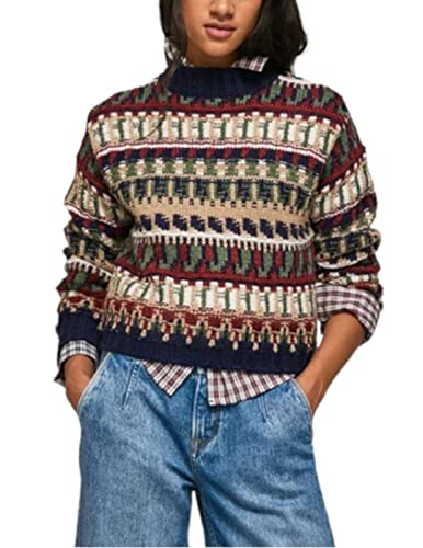 Pepe Jeans Damen Pullover Crew Neck Langarm Mehrfarbig von Pepe Jeans