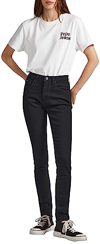 Pepe Jeans Damen Regent Jeans, Black (Denim-xg1), 24W / 30L von Pepe Jeans