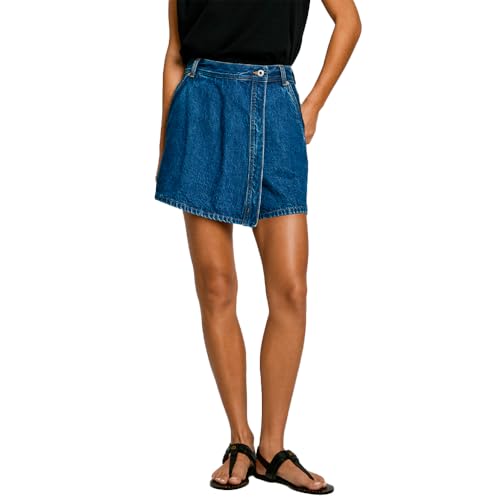 Pepe Jeans Damen Regular Skort Hw Shorts, Blau (Denim-Id3), 34W von Pepe Jeans