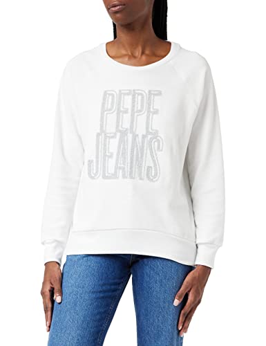 Pepe Jeans Damen Ruby Sweatshirt, 800white, L EU von Pepe Jeans