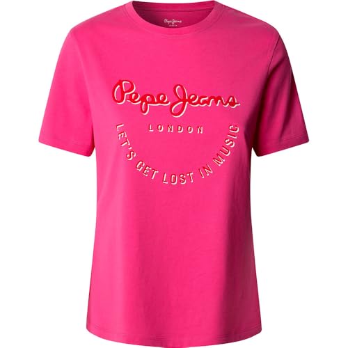 Pepe Jeans Damen Rumer T-Shirt, Fuchsia, L Pepe Jeans Damen Rumer T-Shirt, Fuchsia, L von Pepe Jeans