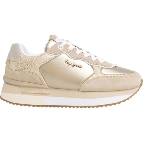 Pepe Jeans Damen Rusper Shine Sneak, Braun, Sandbeige, 39 EU Pepe Jeans Damen Rusper Shine Sneak, Braun, Sandbeige, 39 EU von Pepe Jeans