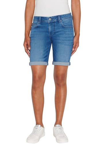 Pepe Jeans Damen Slim Short Mw Shorts, Blau (Denim-HU6), 25W von Pepe Jeans