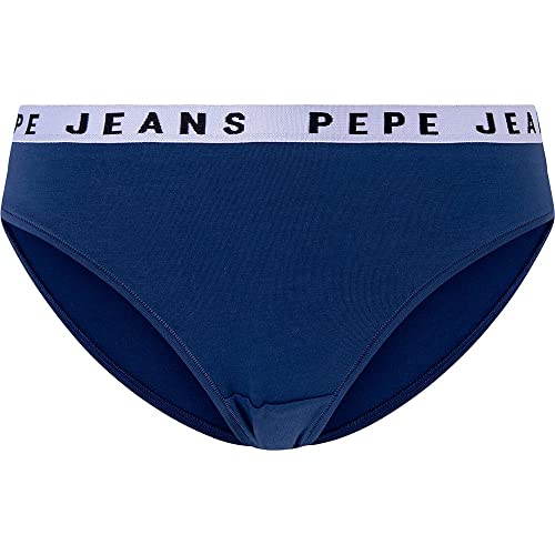 Pepe Jeans Damen Solid Bikini Style Underwear, Blue (Dulwich Blue), L von Pepe Jeans