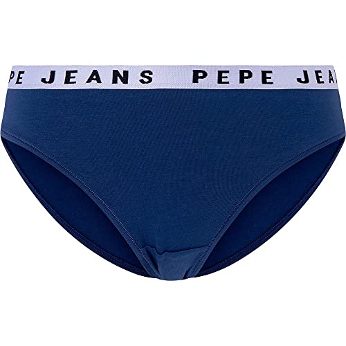 Pepe Jeans Damen Solid Bikini Style Underwear, Blue (Dulwich Blue), XL von Pepe Jeans