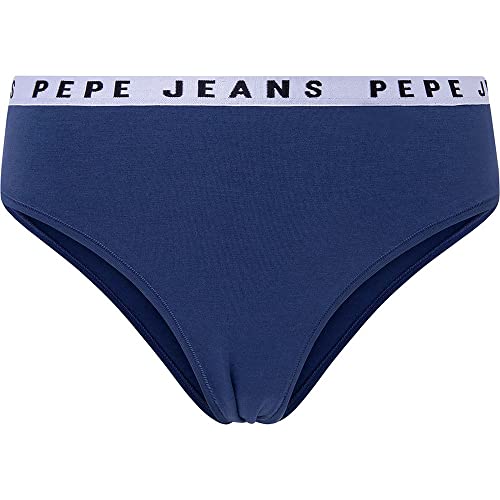 Pepe Jeans Damen Solid Brazilian Bikini Style Underwear, Blue (Dulwich Blue), M von Pepe Jeans