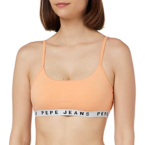 Pepe Jeans Damen Solid STR Brlt Bra, Orange (Peach), L von Pepe Jeans