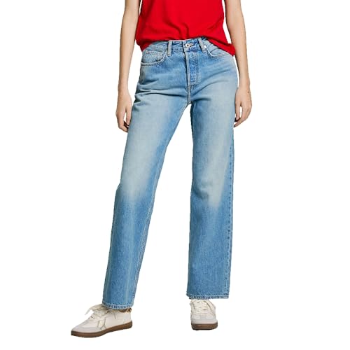 Pepe Jeans Damen Straight Hw Jeans, Blau (Denim-Ms7), 28 W/30 L von Pepe Jeans