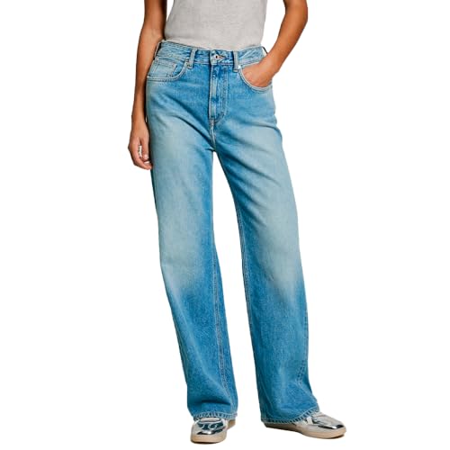 Pepe Jeans Damen Straight Uhw Jeans, Blau (Denim-Ms7), 26 W/30 L von Pepe Jeans