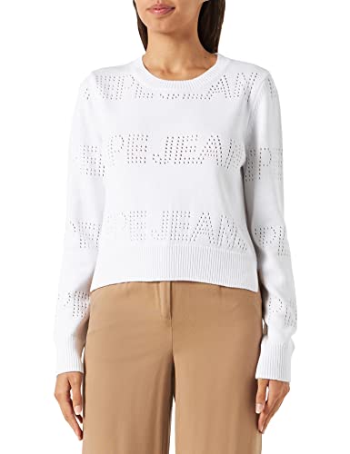 Pepe Jeans Damen Tierney Long Sleeves Knits, White (White), M von Pepe Jeans