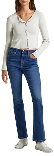 Pepe Jeans Damen Ultra High Waist Skinny Flared PL204595 Jeans, Blue (Denim-GX6), 30W / 30L von Pepe Jeans