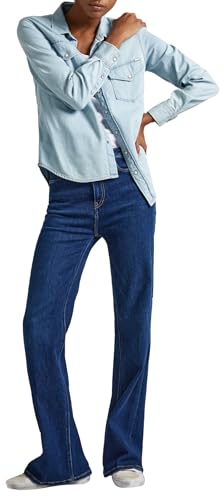 Pepe Jeans Damen Ultra High Waist Slim Flared PL204597 Jeans, Blue (Denim-CT5), 29W / 32L von Pepe Jeans