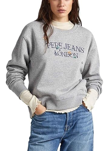 Pepe Jeans Damen Vella Sweatshirt, Grey (Grey Marl), M von Pepe Jeans