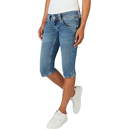 Pepe Jeans Damen Venus Crop Shorts, Blue (Denim-HQ5), 30W von Pepe Jeans