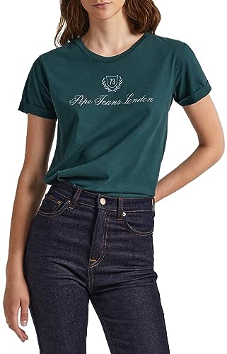 Pepe Jeans Damen Vivian T-Shirt, Green (Regent Green), XS von Pepe Jeans