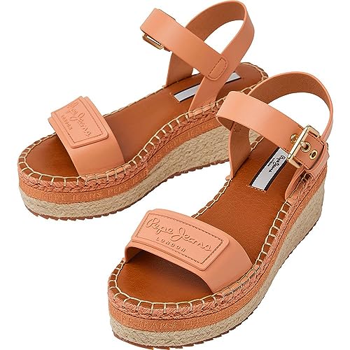 Pepe Jeans Damen WITNEY Brand Wedge Sandals, Sherbert, 38 EU von Pepe Jeans