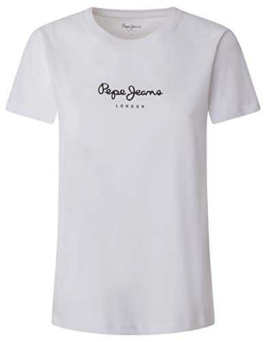 Pepe Jeans Damen Wendy T-Shirt, White (White), L von Pepe Jeans