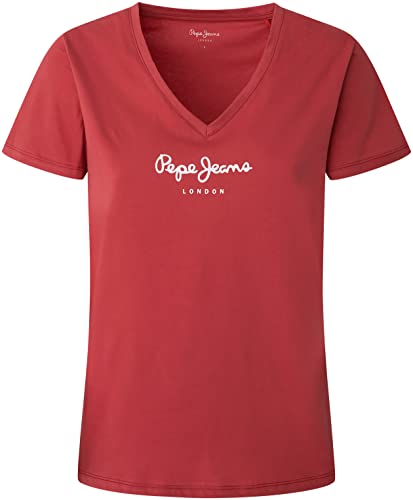 Pepe Jeans Damen Wendy V Neck T-Shirt, Red (Studio Red), XS von Pepe Jeans